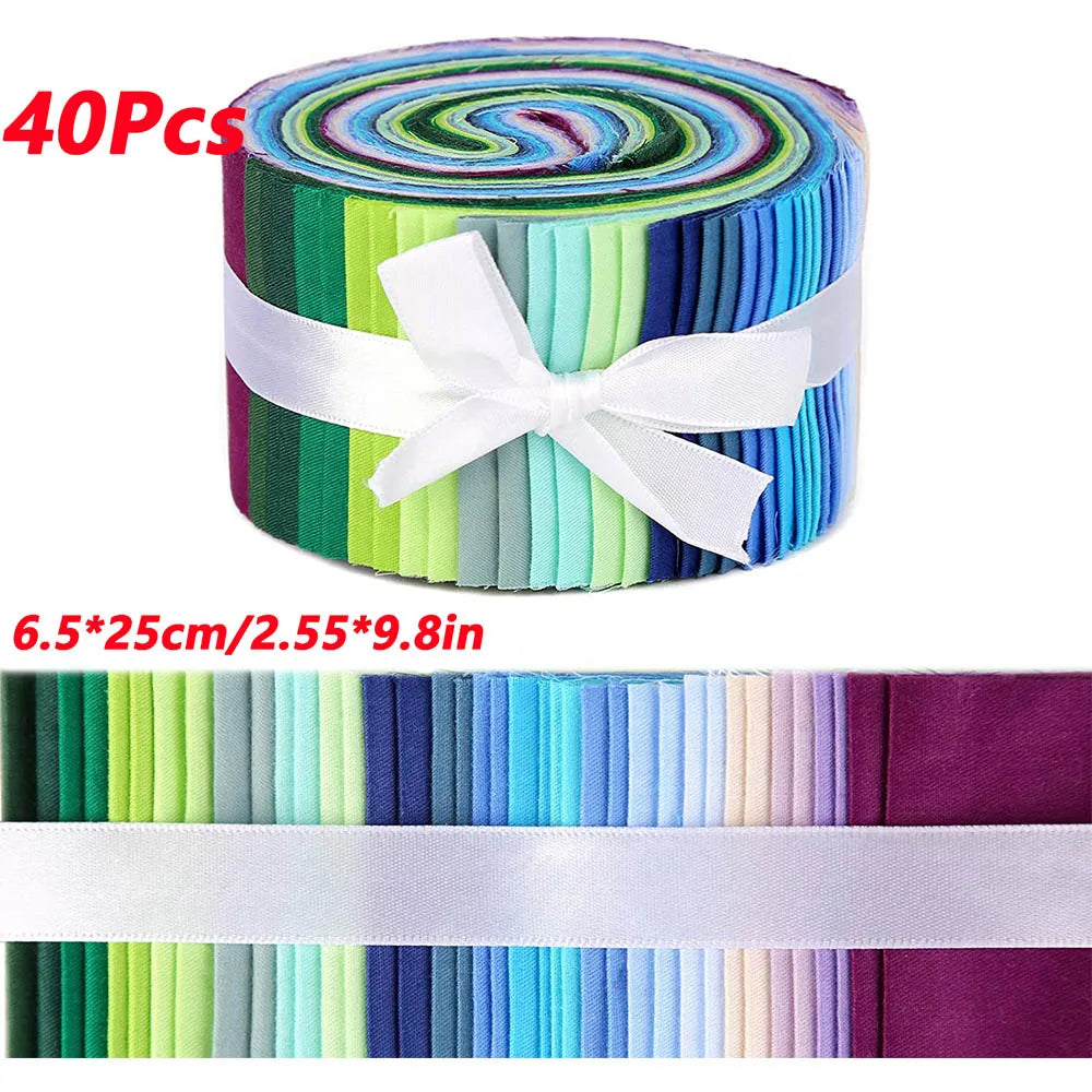 40Pcs Cotton Jelly Roll Up Cotton Fabric