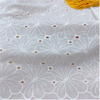 Embroidery Lace 100% Cotton Fabric by Half Yard