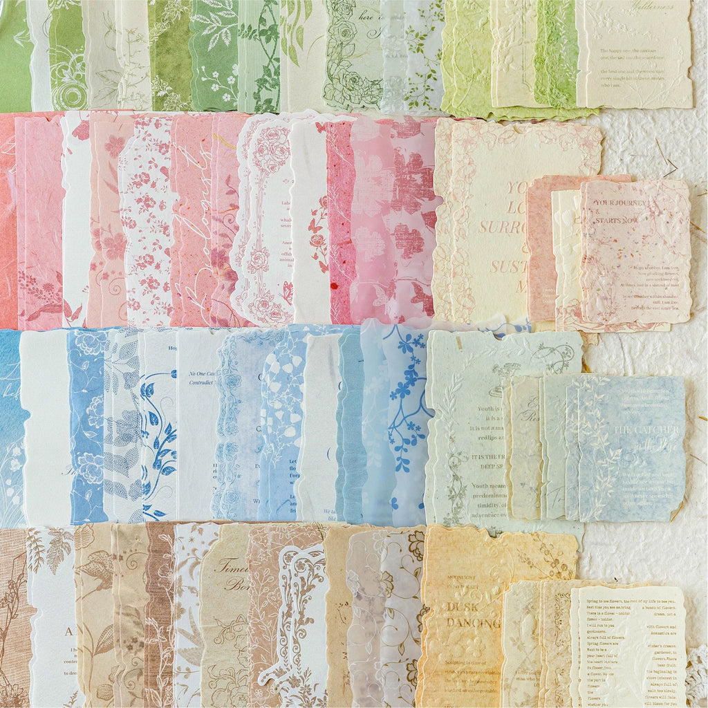 30Sheets/Bag Mixed Material Paper Scrapbook Embossed Paper