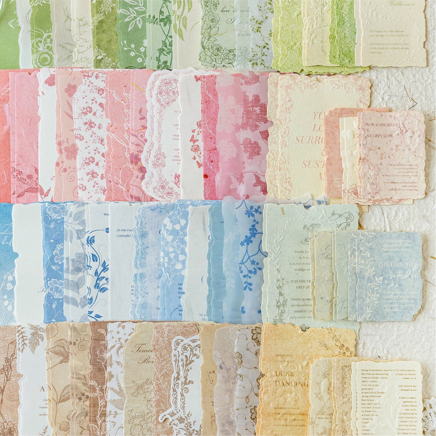 30Sheets/Bag Mixed Material Paper Scrapbook Embossed Paper