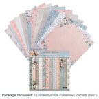 12 Sheets Vintage Background Printed Scrapbooking Paper Pads