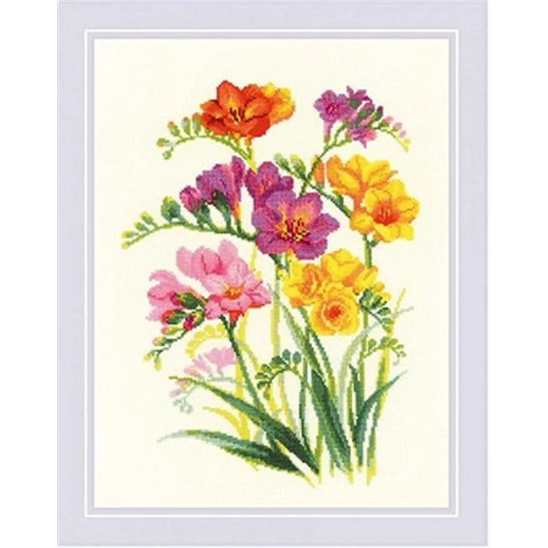 Cross stitch threads fabric set