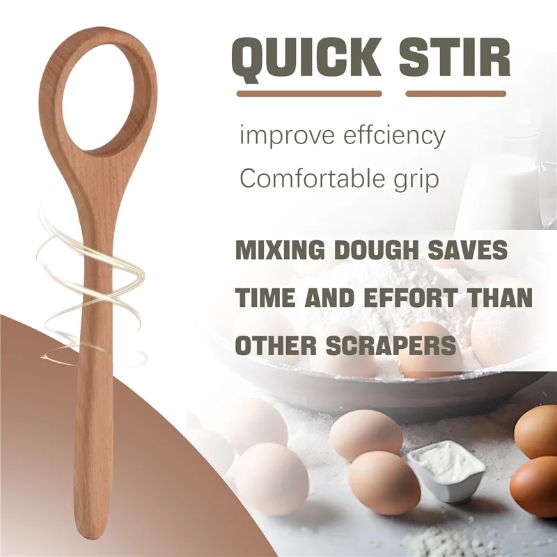 12 Inch Wooden Danish Dough Whisk