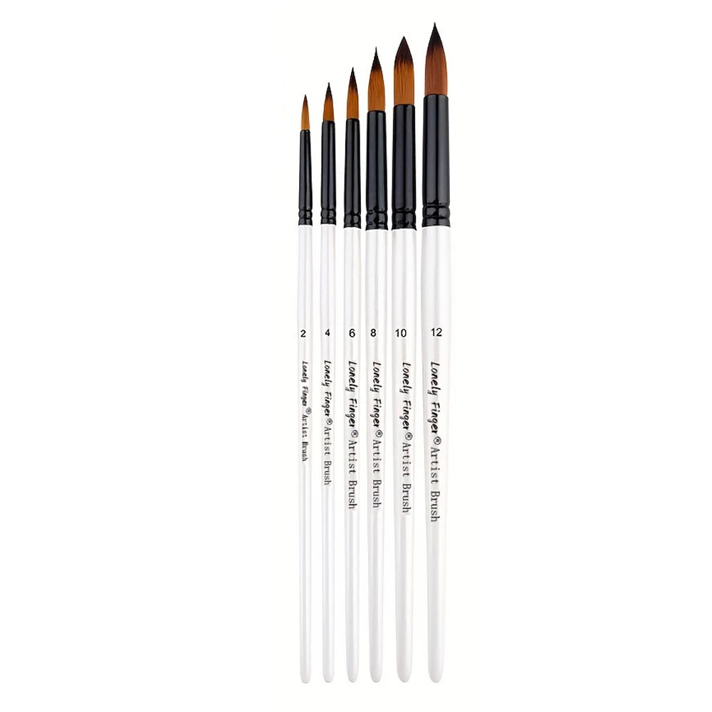 6pcs Artist Paint Brush Set Professional Anti-Shedding