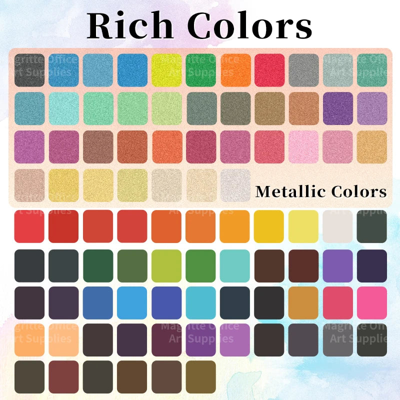 Watercolor Paint Set with 90 Bright Colors