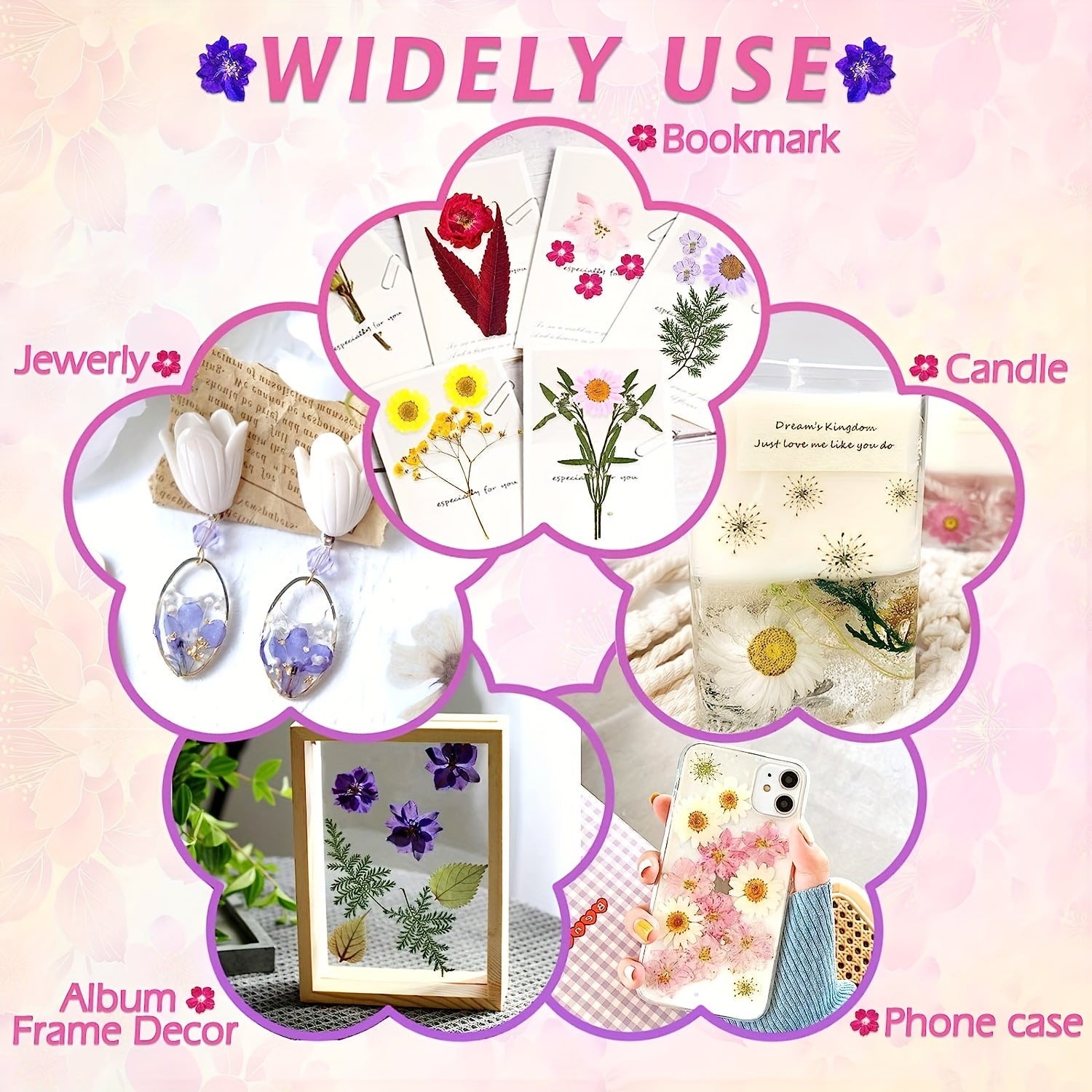 140pcs Premium Pressed Dried Flower Kit
