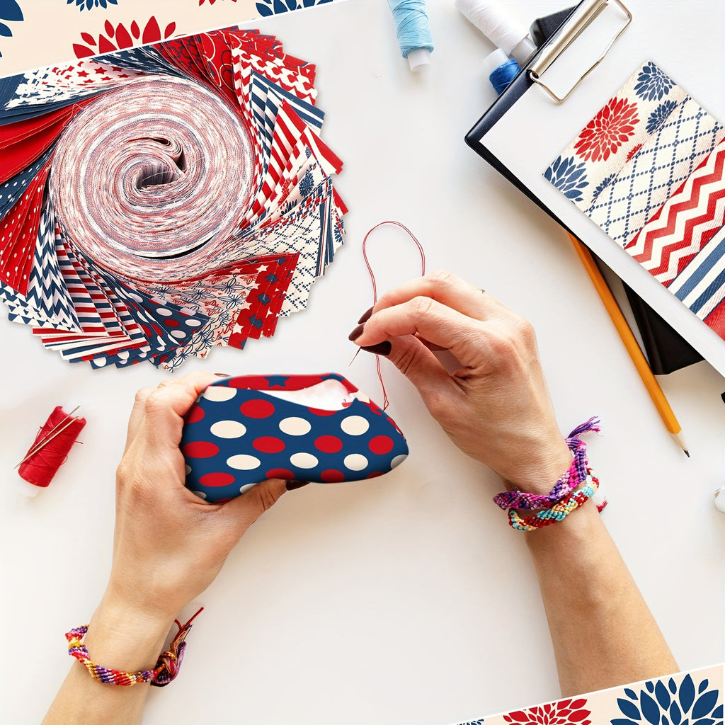100pcs Patriotic Quilting Fabric Roll