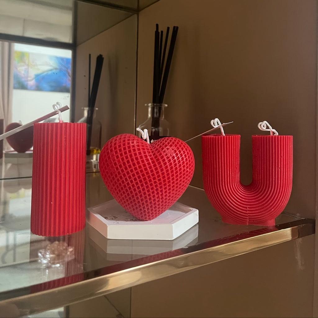 3pcs 3D Silicone Candle Making Mold