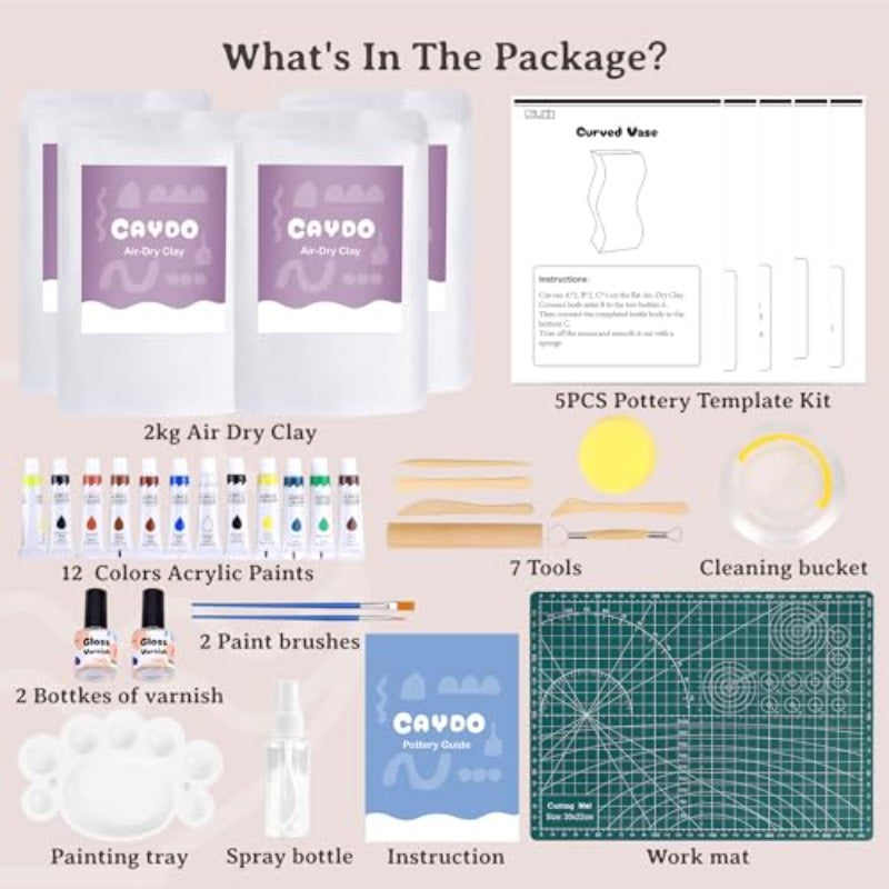 4.4 lbs. Air Dry Pottery Clay Kit