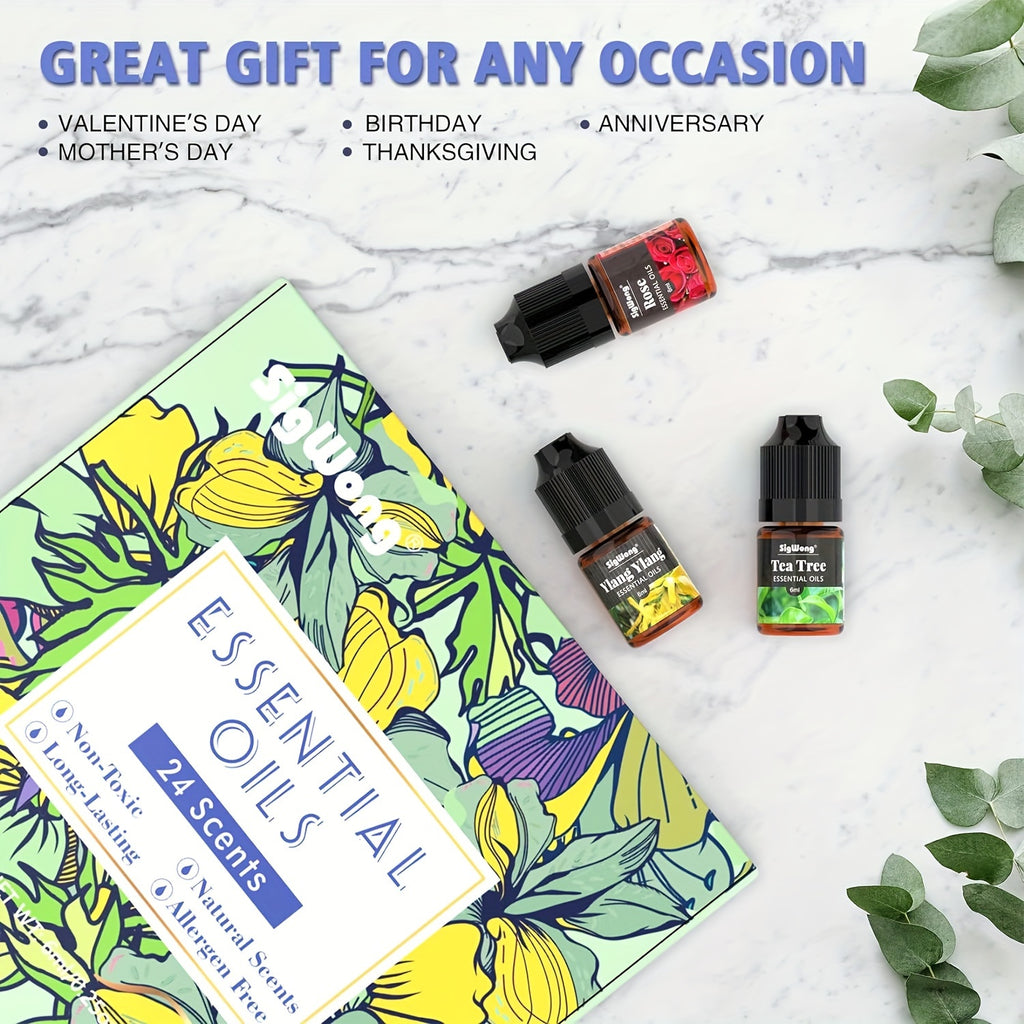 Essential Oils Set, 24 Scents Fragrance Oil for Candle Soap Making