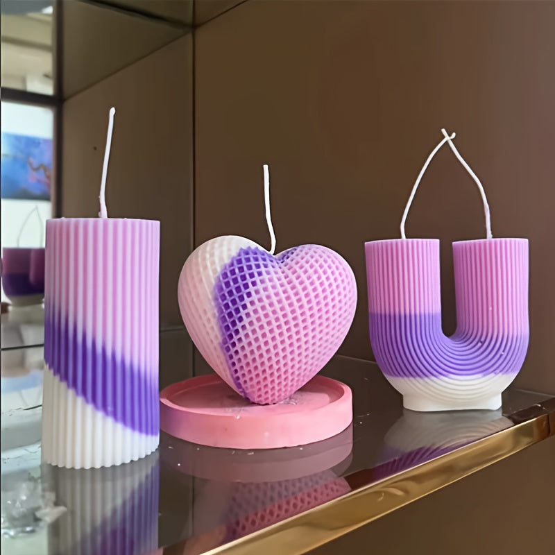3pcs 3D Silicone Candle Making Mold