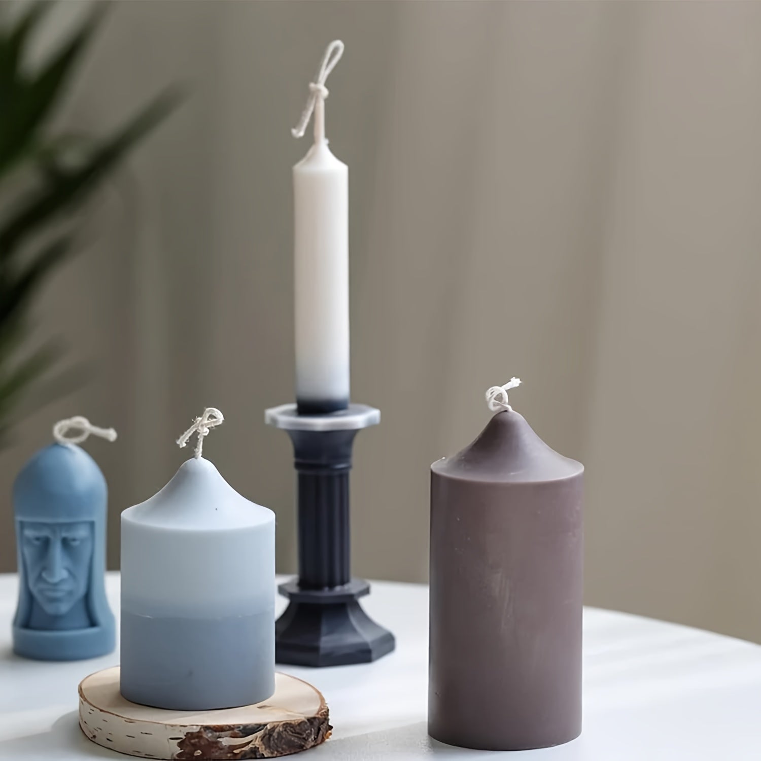 4pcs Silicone Candle Molds, Pillar Candle Making Kit for DIY Crafts