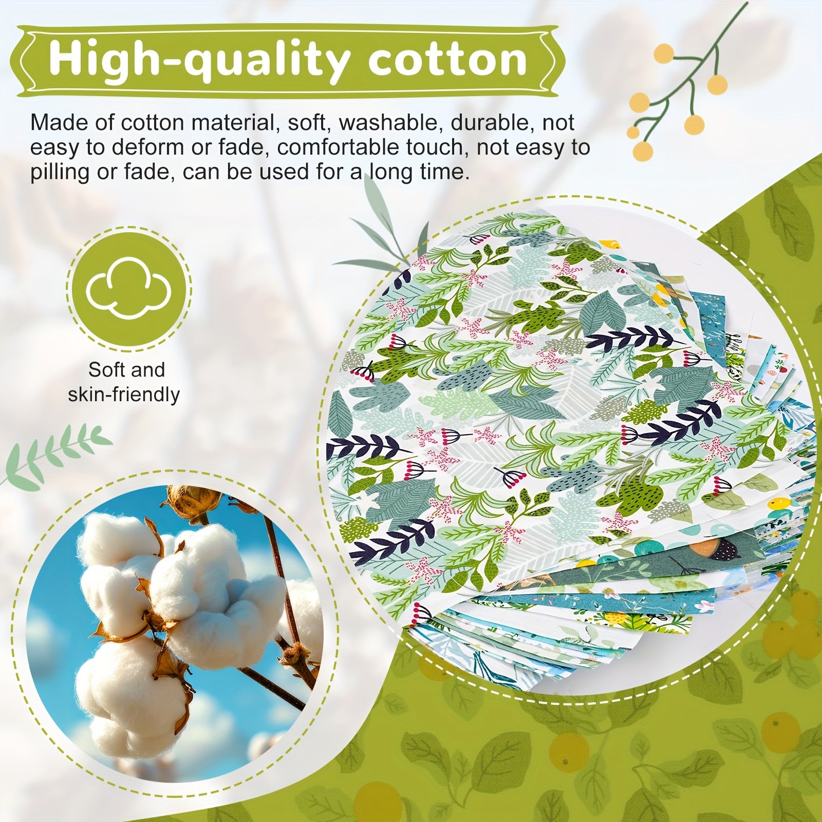 70pcs 10x10inch Cotton Fabric Square