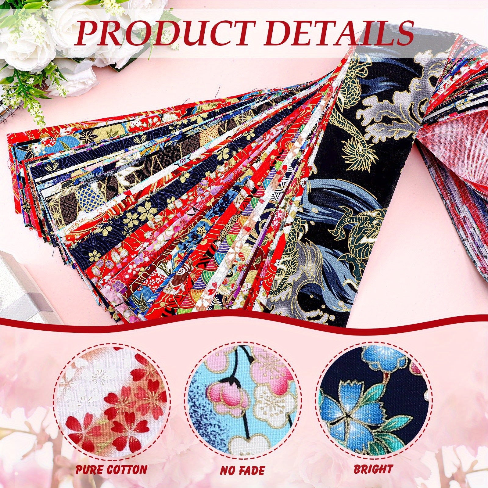 100pcs Japanese Jelly Roll Fabric