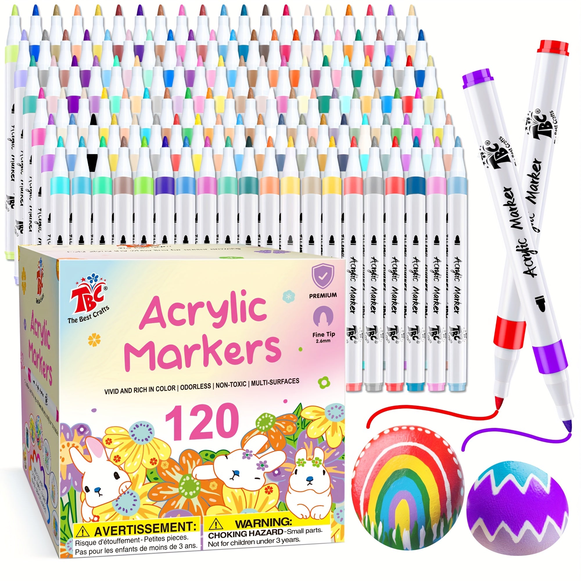 TBC The Best Crafts 120 Colors Acrylic Paint Markers