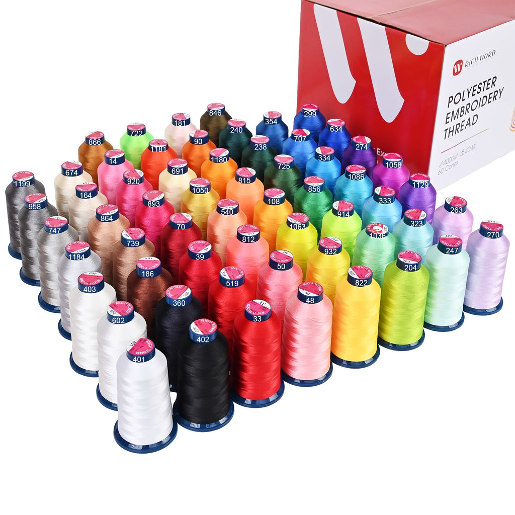 40 Colors 100% Polyester Embroidery Sewing Thread Combo