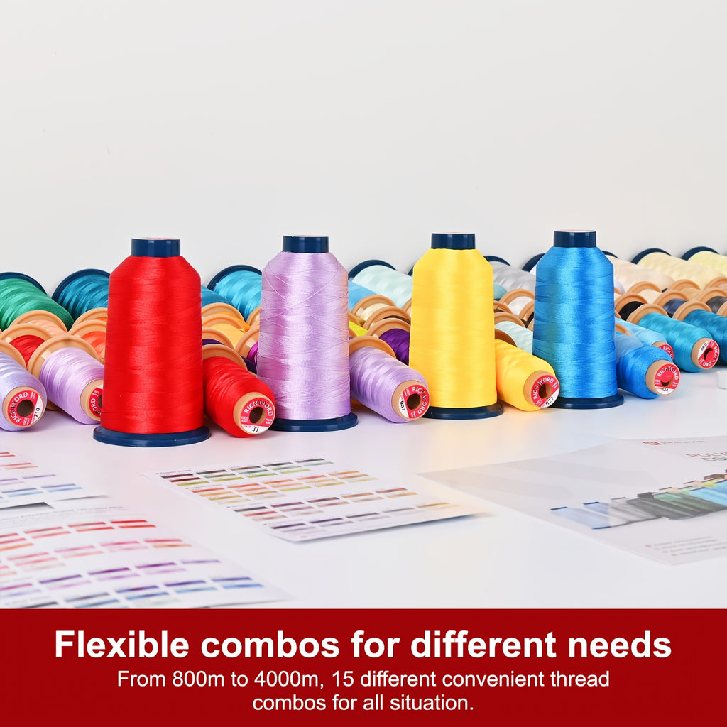 40 Colors 100% Polyester Embroidery Sewing Thread Combo