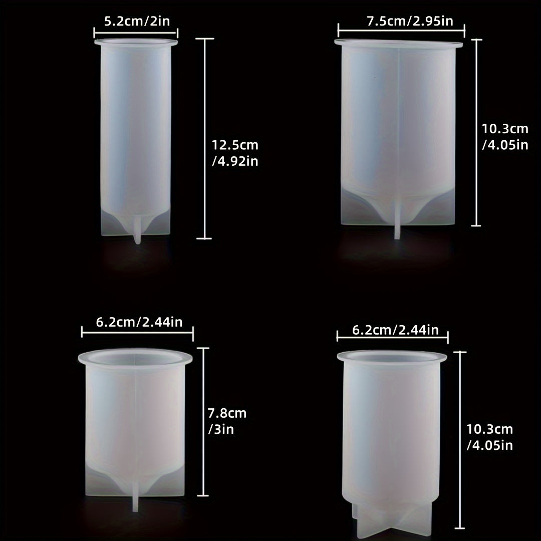 4pcs Silicone Candle Molds, Pillar Candle Making Kit for DIY Crafts
