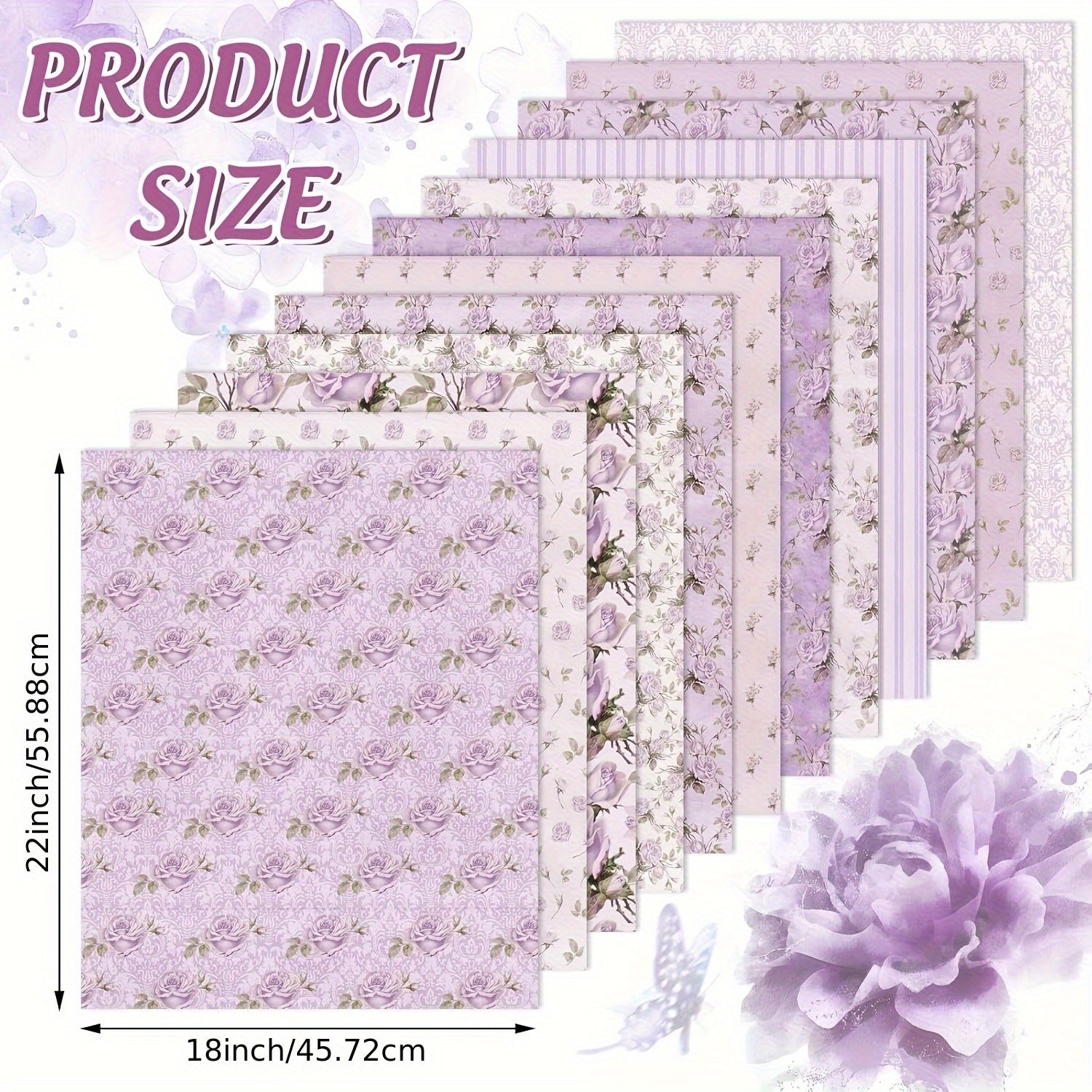 12pcs Vintage Fabric Bundles 18x22 Inch