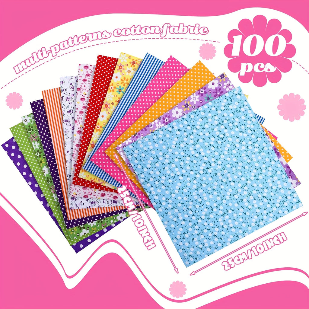 100pcs 10 X 10 Inches Fabric Squares