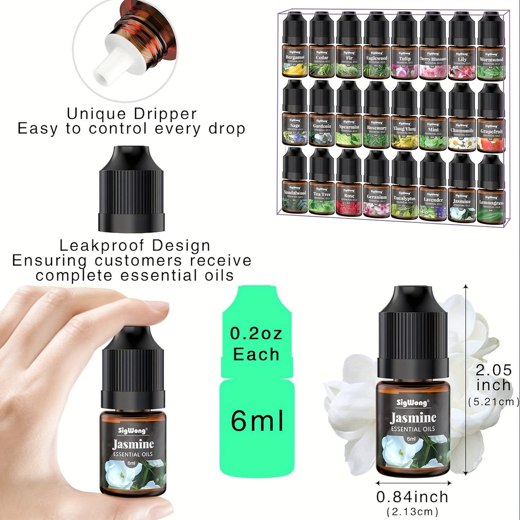 Essential Oils Set, 24 Scents Fragrance Oil for Candle Soap Making