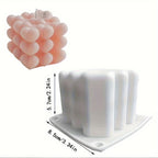 1pc New Heart-shaped Magic Ball Silicone Candle Mold DIY Pyramid Honeycomb Candle Making Soap Resin Mold Gift Crafts Home Decoration Eid Al-Adha Mubarak