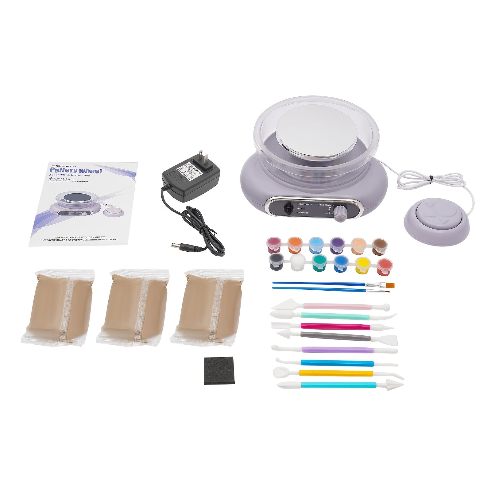 24W Mini Pottery Wheel Kit with 4.72" Turntable