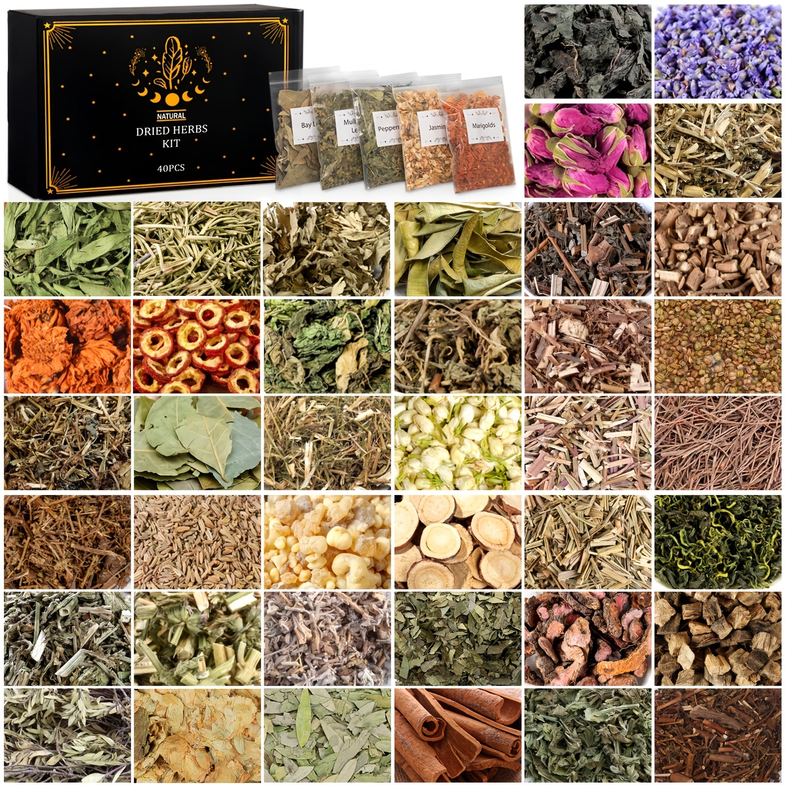 Set Of 40 Dried Herbs