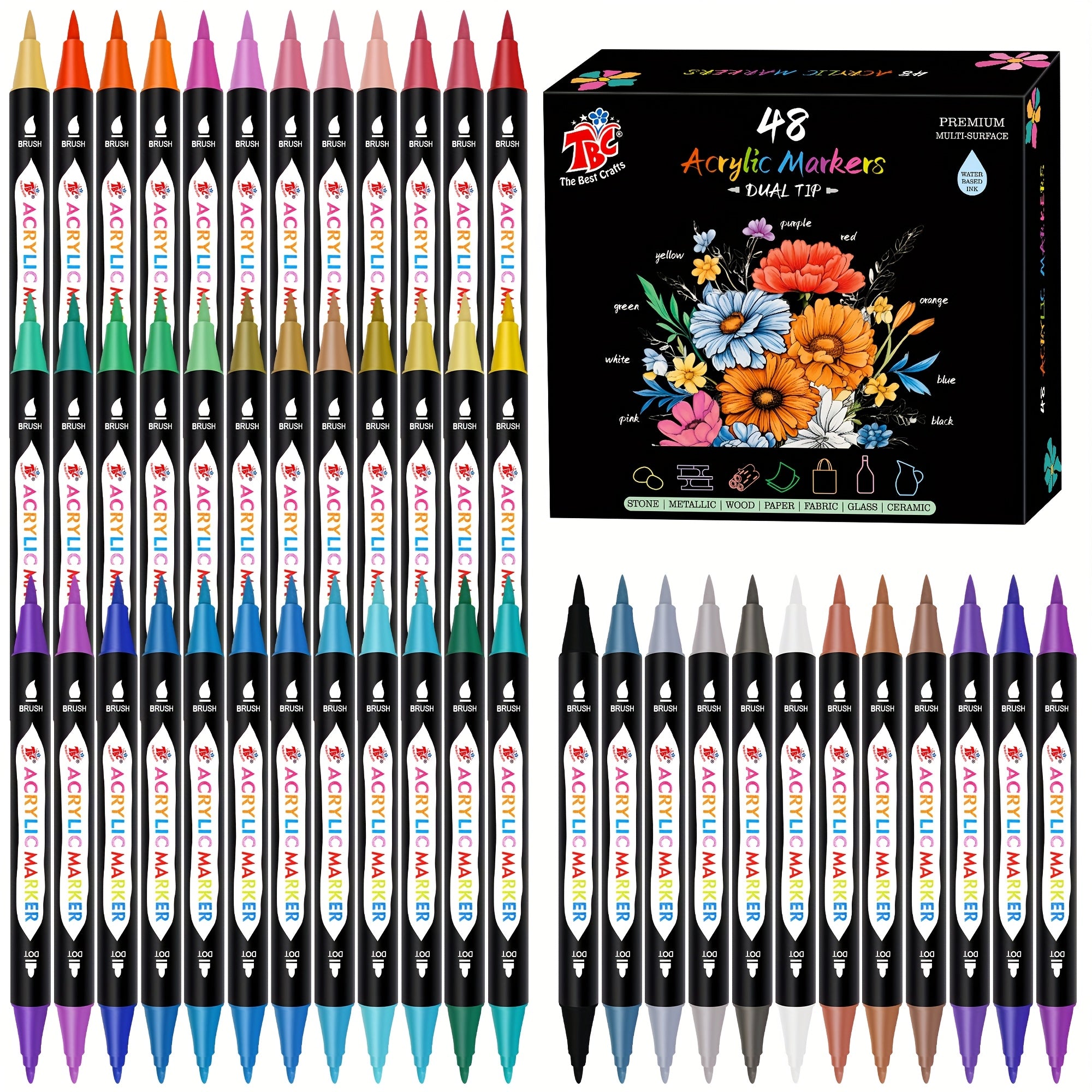 TBC The Best Crafts Dual Tip Acrylic Paint Markers