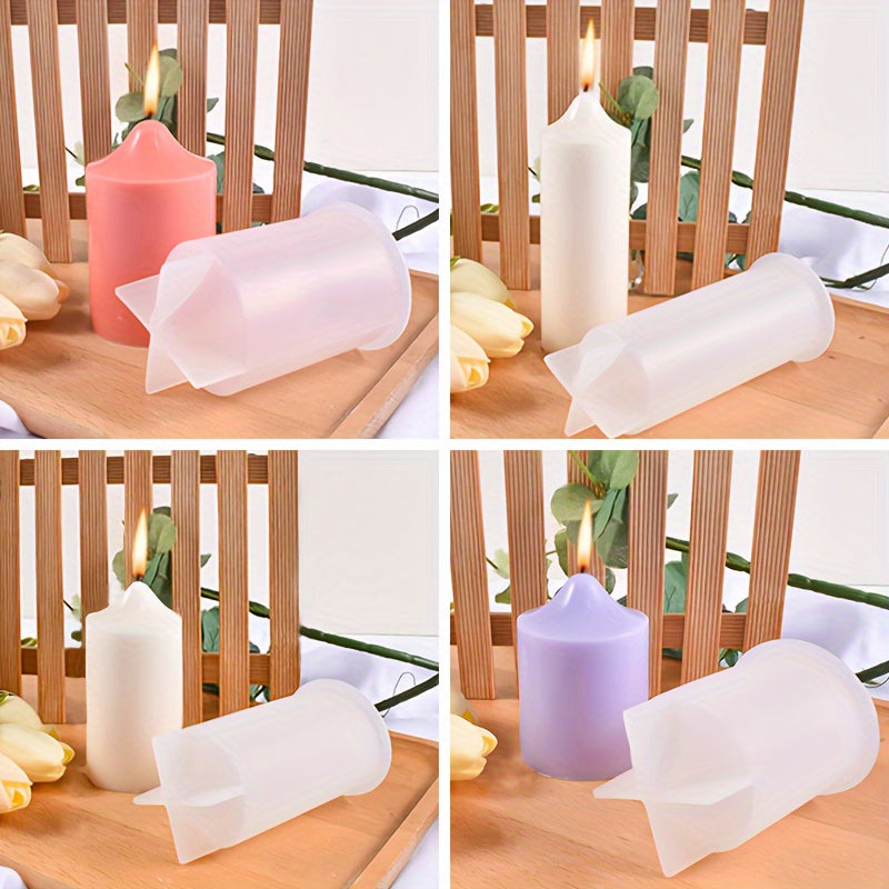 4pcs Silicone Candle Molds, Pillar Candle Making Kit for DIY Crafts