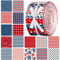 100pcs Patriotic Quilting Fabric Roll