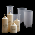 4pcs Silicone Candle Molds, Pillar Candle Making Kit for DIY Crafts