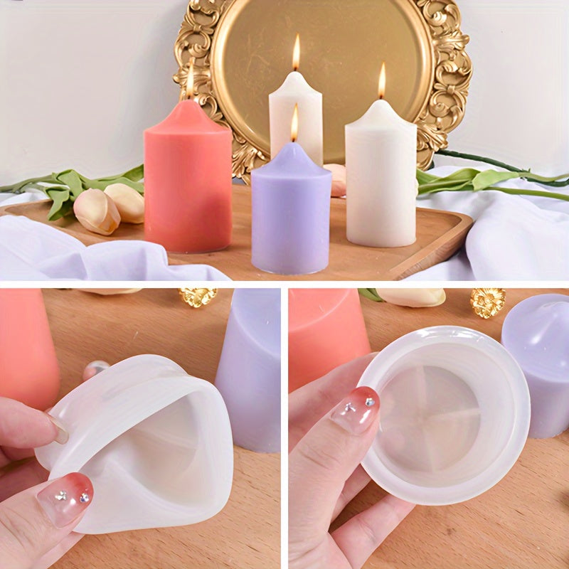 4pcs Silicone Candle Molds, Pillar Candle Making Kit for DIY Crafts