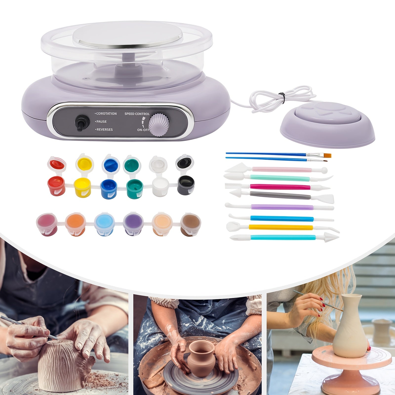 24W Mini Pottery Wheel Kit with 4.72" Turntable
