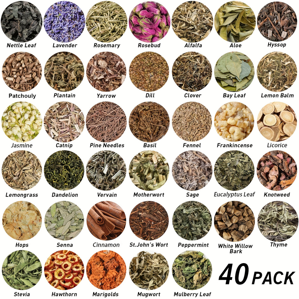 40pcs Dried Herbs And Flowers