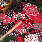 100 Pre-Cut Squares Christmas Fabric