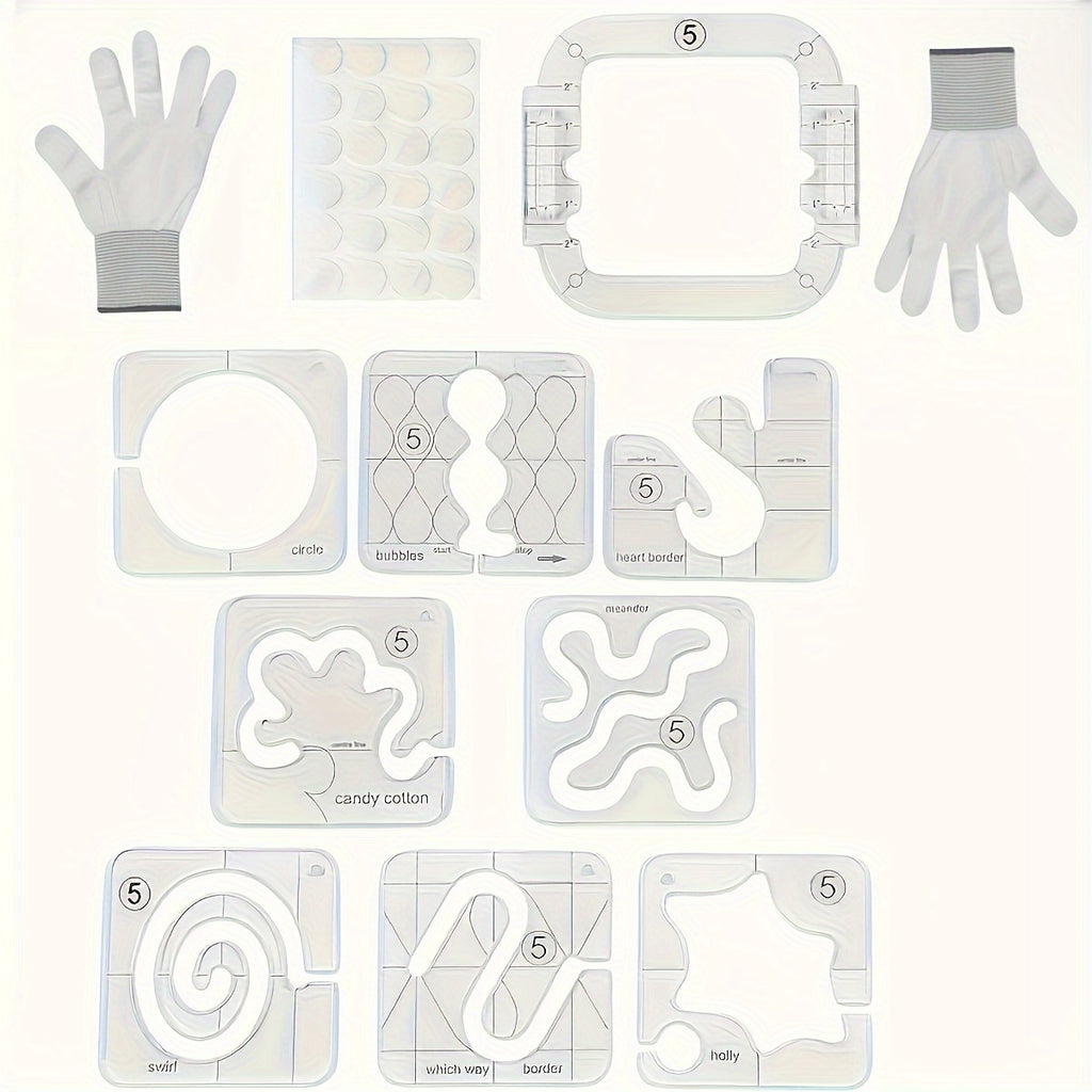 10pcs Set of Quilting Templates
