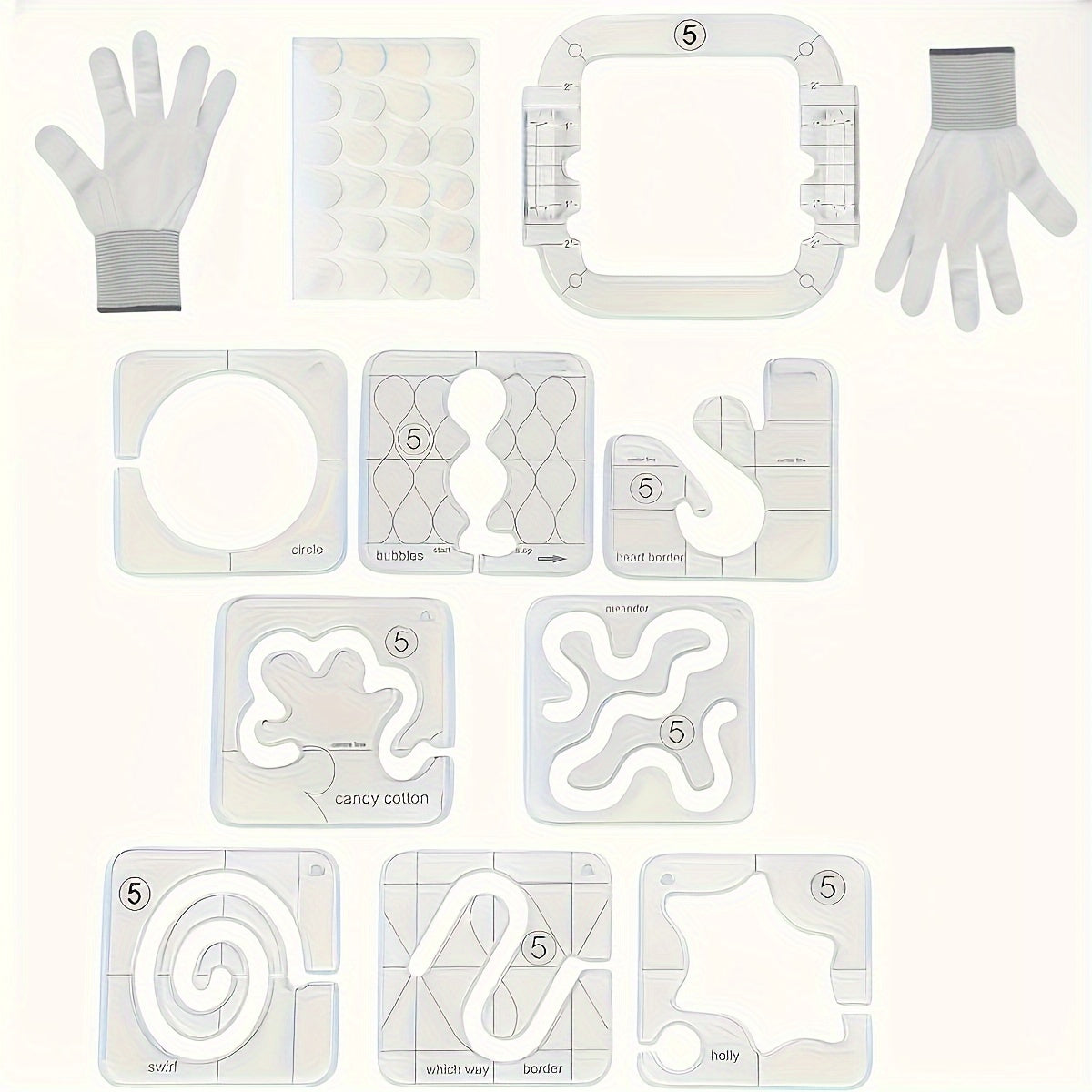 10pcs Set of Quilting Templates