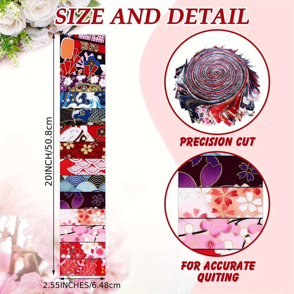 100pcs Japanese Jelly Roll Fabric