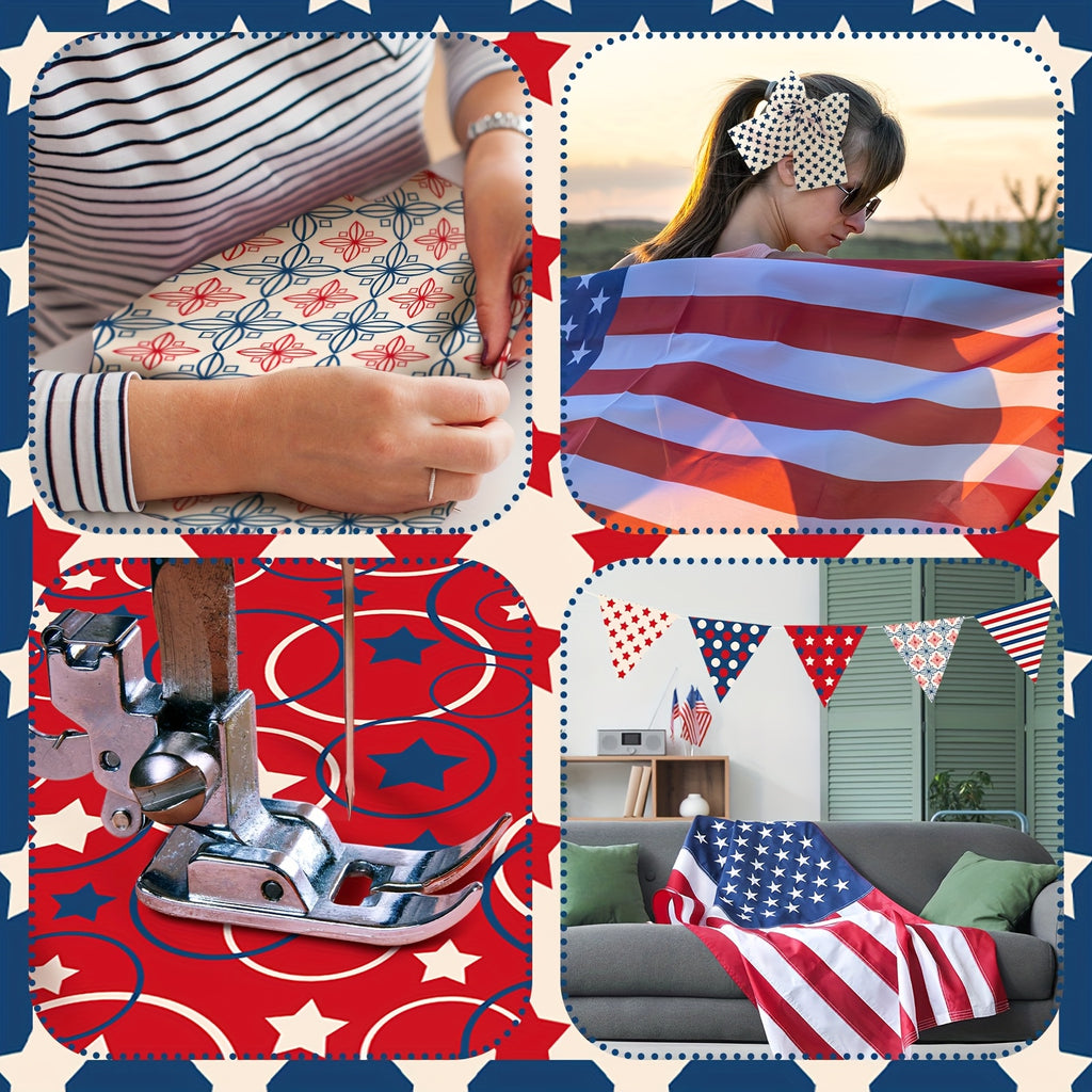 100pcs Patriotic Quilting Fabric Roll