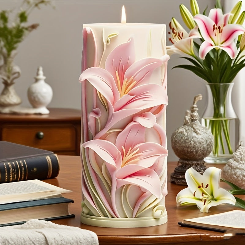 Elegant White Silicone Tulip Lily Mold for DIY Candles