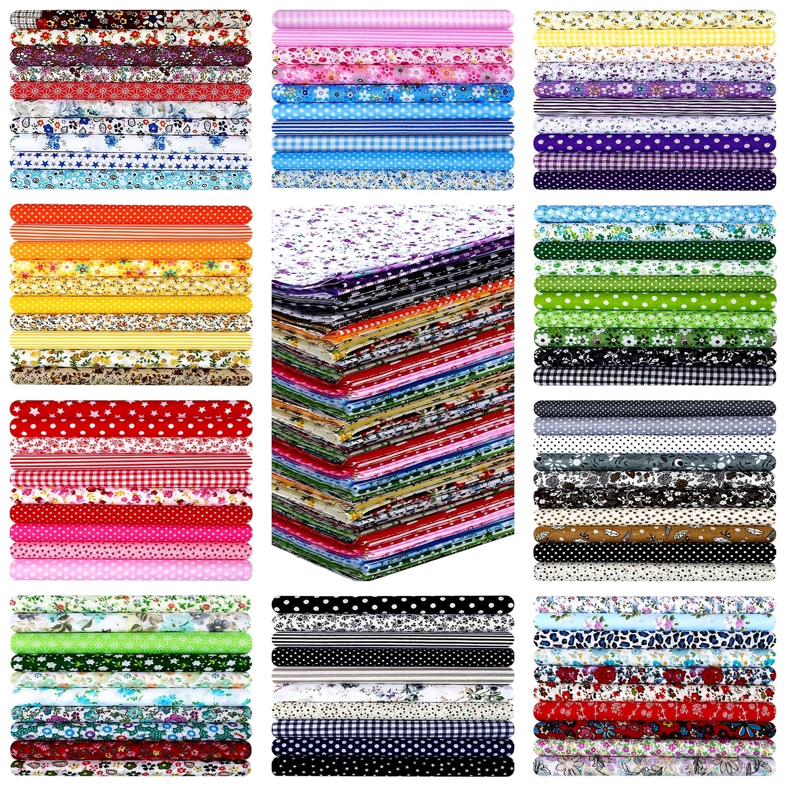 100pcs Fabric Squares, 10x10 Inches