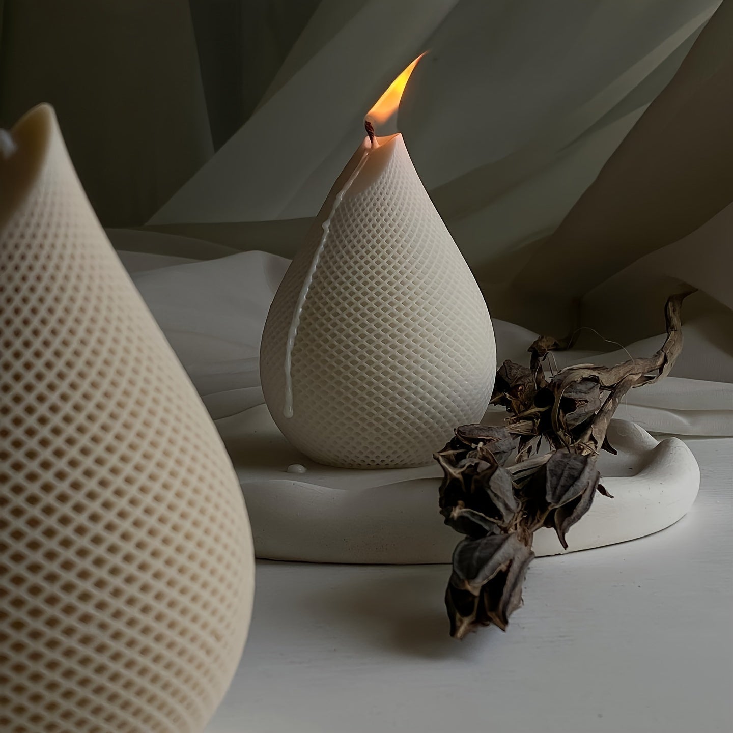 1pc Water Drop Candle Making Silicone Mold DIY Creative Geometric Shape Candle Making Handmade Resin Clay Plaster Ornament Silicone Molds Gift Art Crafts Home Decorations