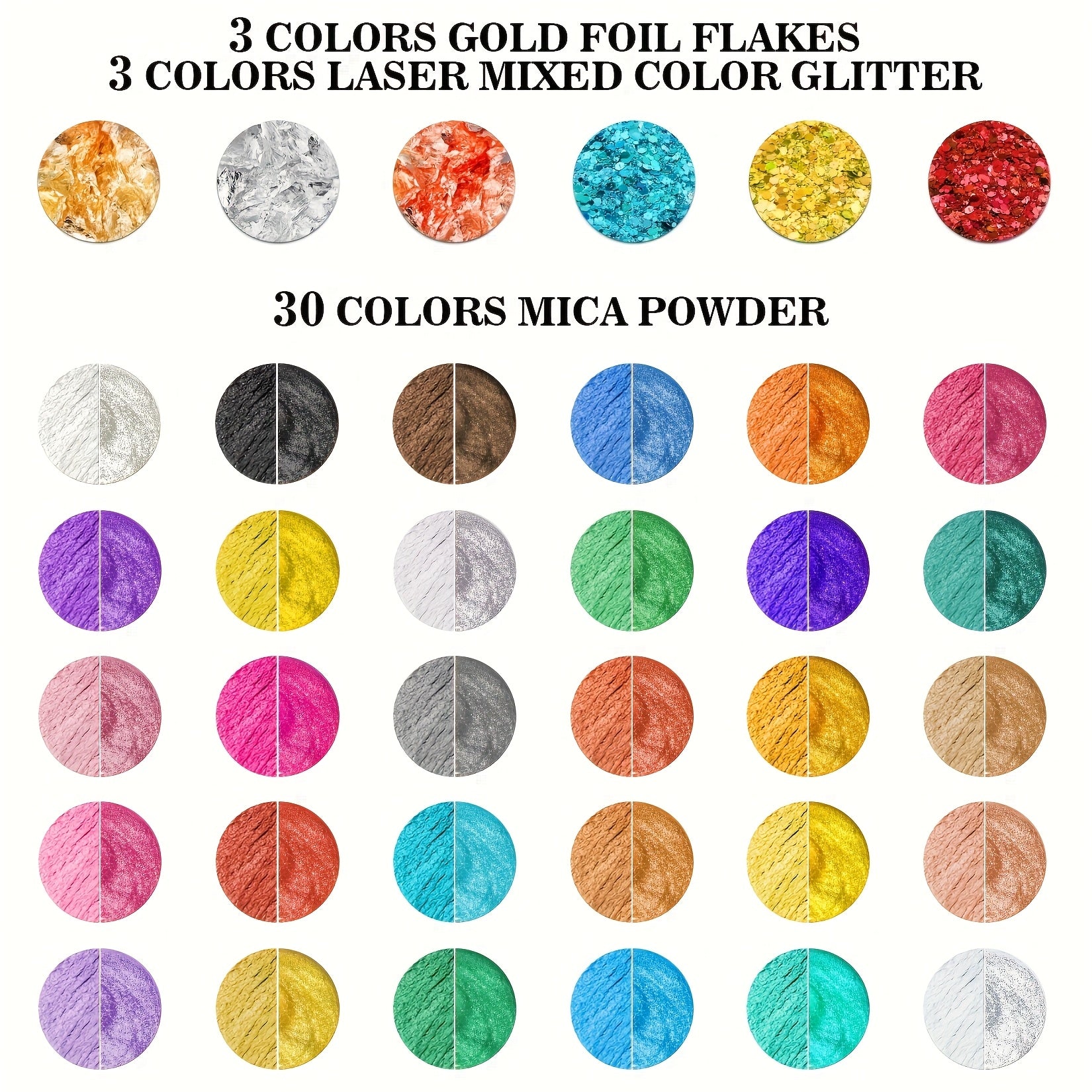 Mica Powder - 36 Colors Epoxy Resin Color Pigment Set